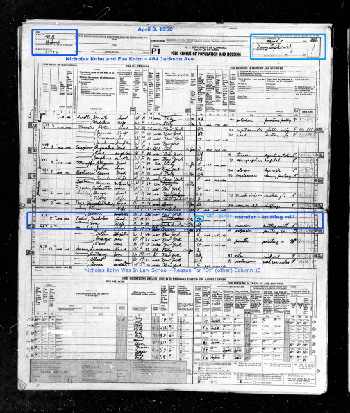 Nicholas Kohn and Eva Kohn 1950 Census Annotated.jpeg